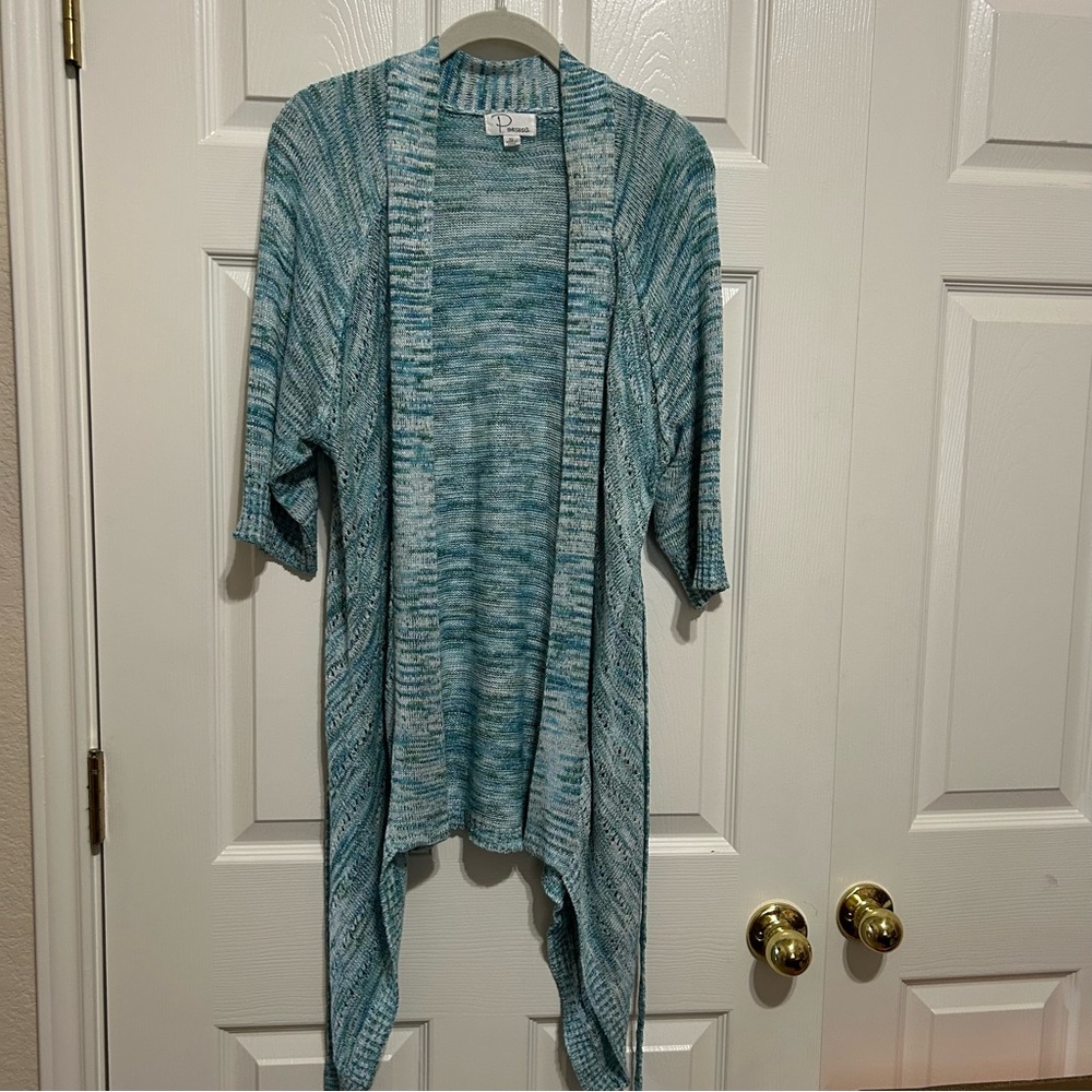 Ponsesa Blue Multi-Colored Cardigan